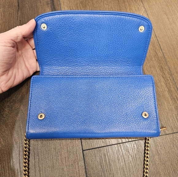 Tory Burch 💙 Britten Duo Envelope Long Continental Snap Closure Leather Wallet - Picture 7 of 16